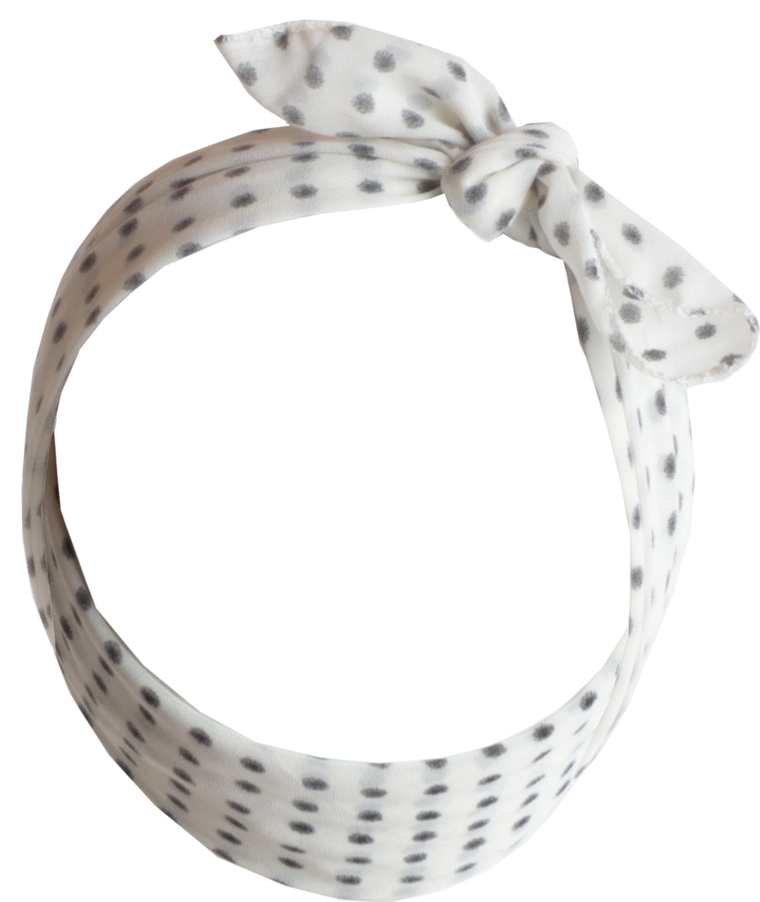 Vintage_AGNES_POLKA_DOT_Retro_PUNKTE_CHIFFON_Haarband_BANDANA_Cremeweiss_Killer_Kirsche-1