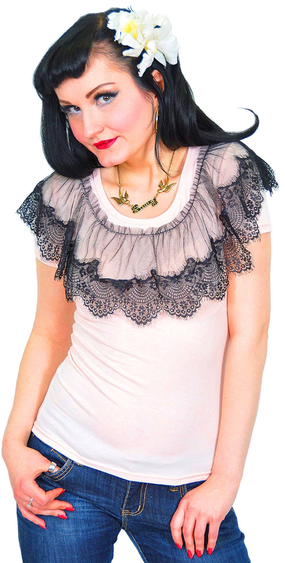 Vintage_Black_LACE_COLLAR_Burlesque_SHIRT_mit_Spitze_rosa