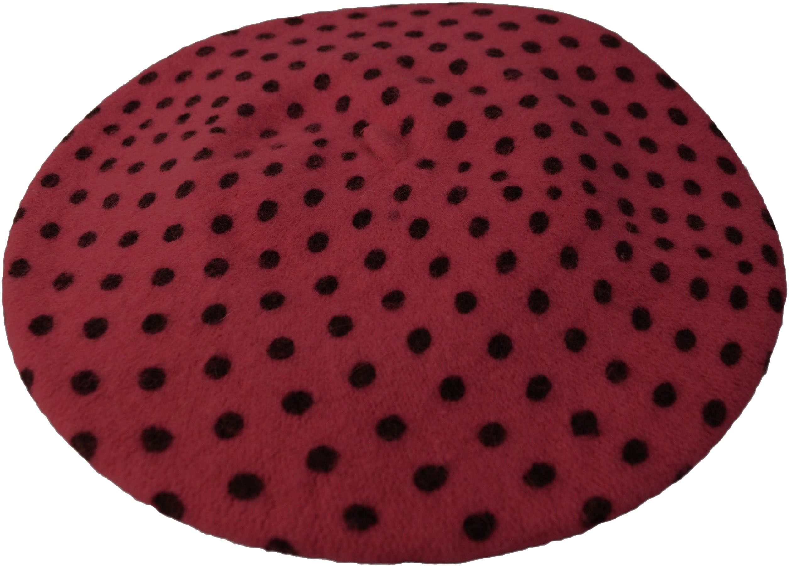 Vintage_CLASSIC_Polka_Dots_HUT_Punkte_BERET_Barett_BASKENMueTZE_-_Weinrotkiller_kirsche