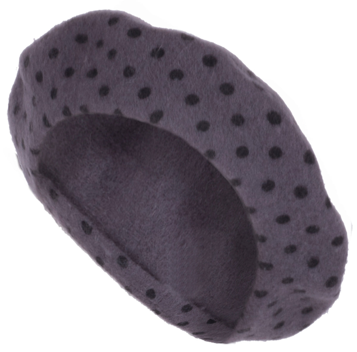Vintage_CLASSIC_Reto_Polka_Dots_HUT_Punkte_Wool_BERET_BASKENMueTZE_-_Dunkelgrau_killer_kirsche_2