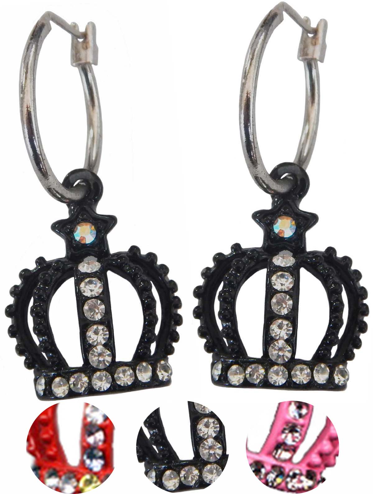 Vintage_CROWN_Krone_Strass_CREOLEN_Ohrringe_kolleyIedlwfdNPFx