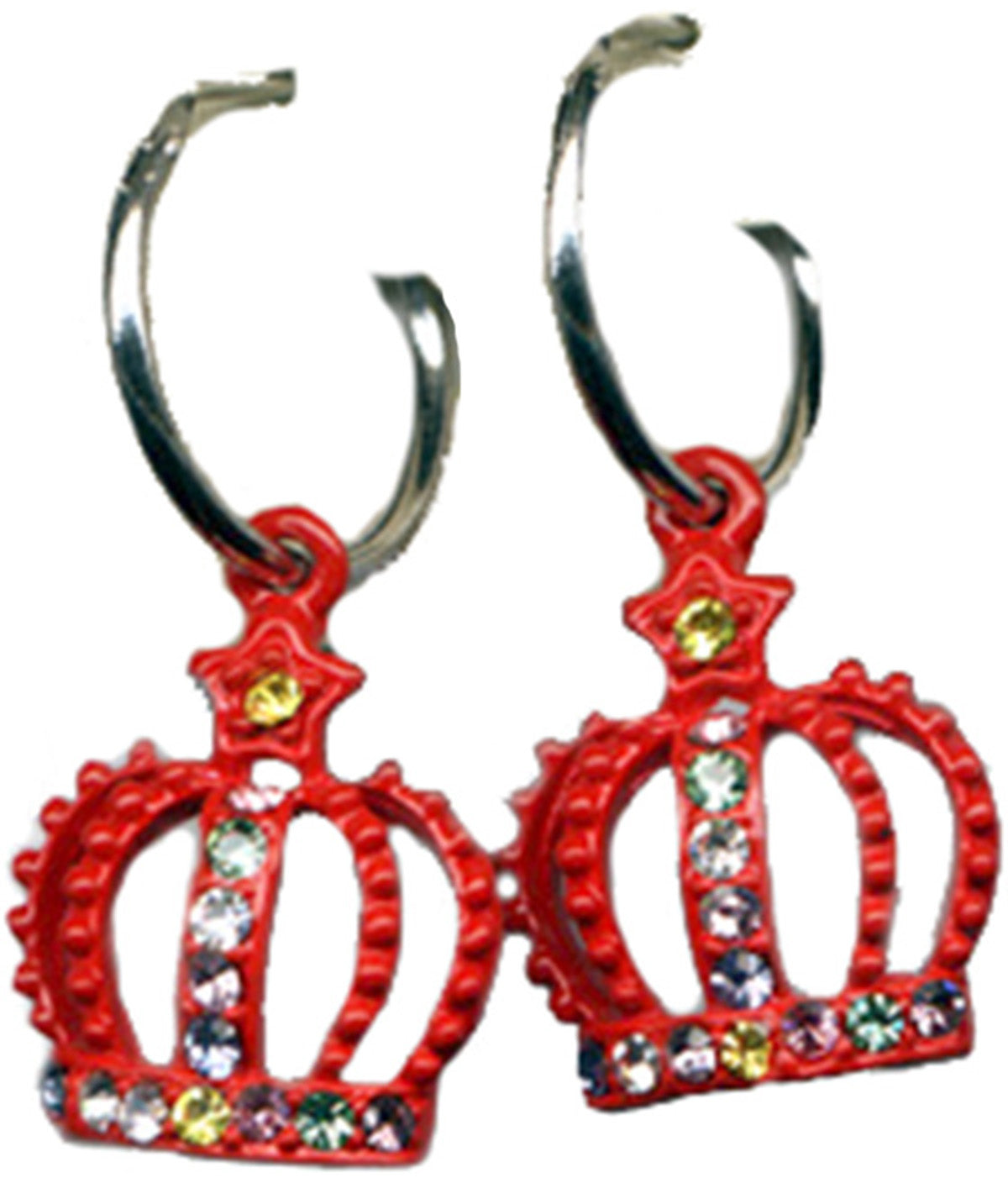 Vintage_CROWN_Krone_Strass_CREOLEN_Ohrringe_rotTU9NeXxdXdM1R