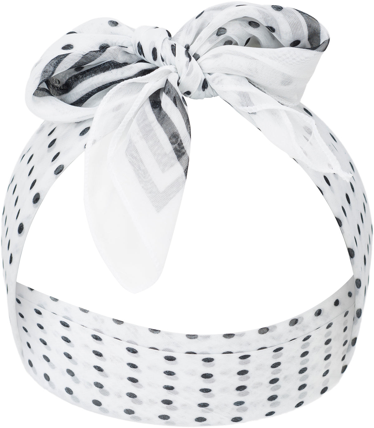 Vintage_DELANEY_Small_Polka_Dot_CHIFFON_STRIPES_Hair_Band_Haarband_BANDANA-1