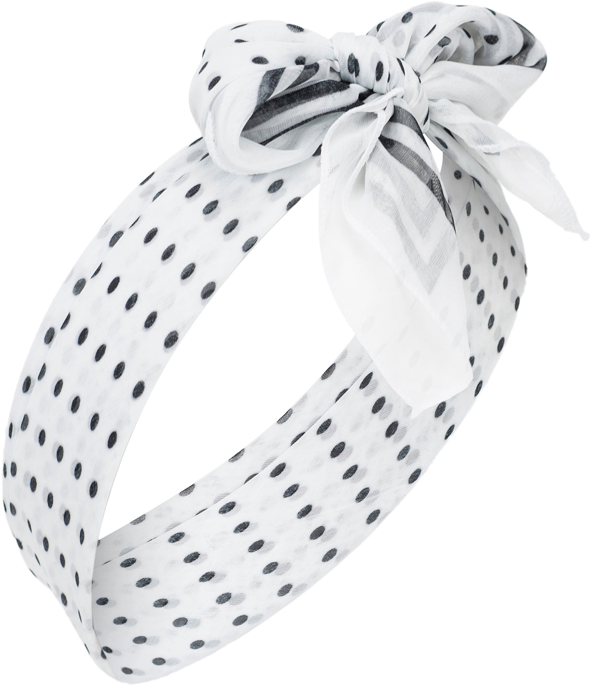 Vintage_DELANEY_Small_Polka_Dot_CHIFFON_STRIPES_Hair_Band_Haarband_BANDANA-2