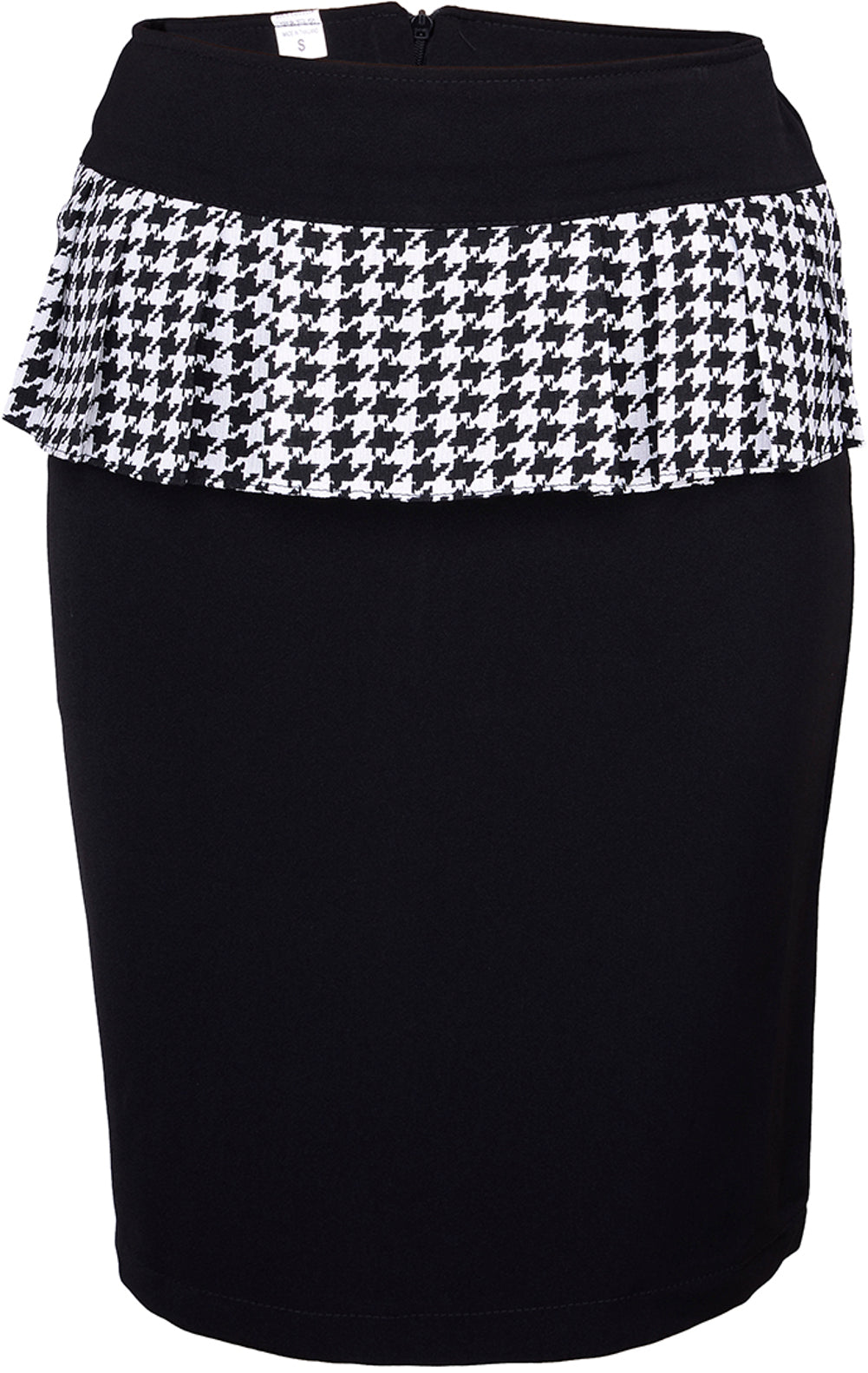 Vintage_DOGTOOTH_Ruffle_Volant_Pin_Up_PENCIL_SKIRT_Rock_schwarzx44K4j2QEhYpR