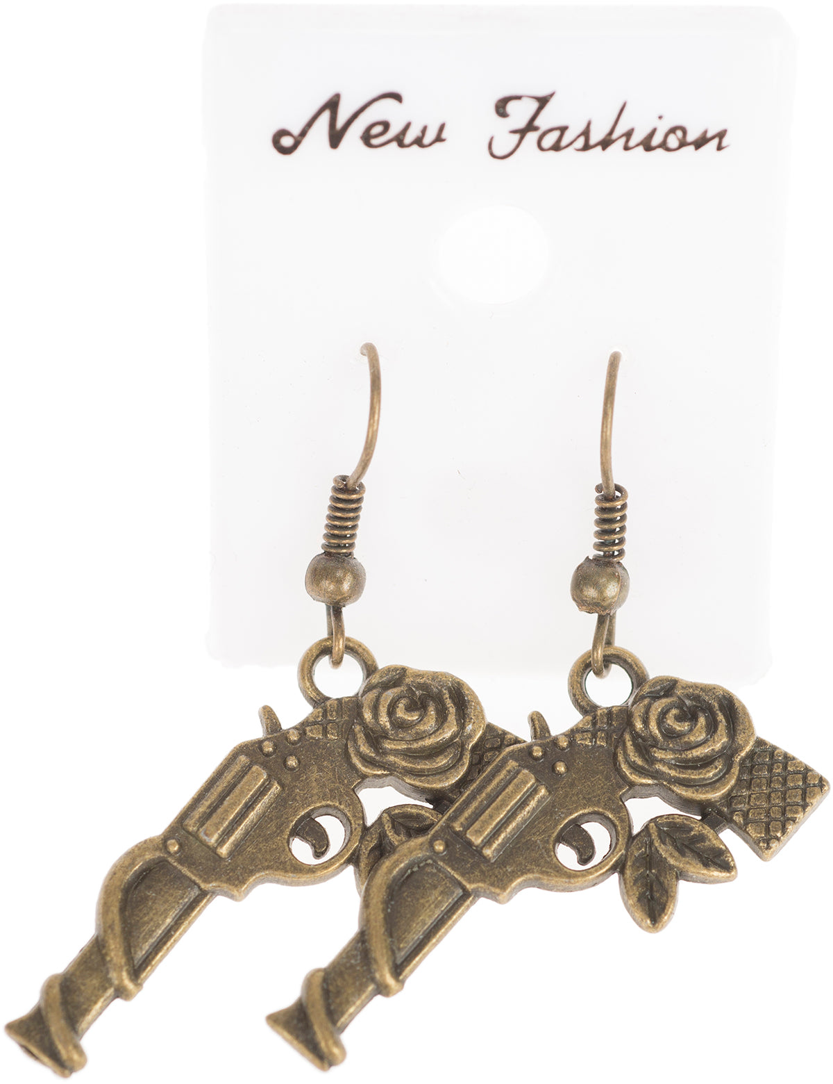 Vintage_GUN_WITH_A_ROSE_Retro_Ohrringe_OHRHaeNGER_-_Altgoldfarben-2