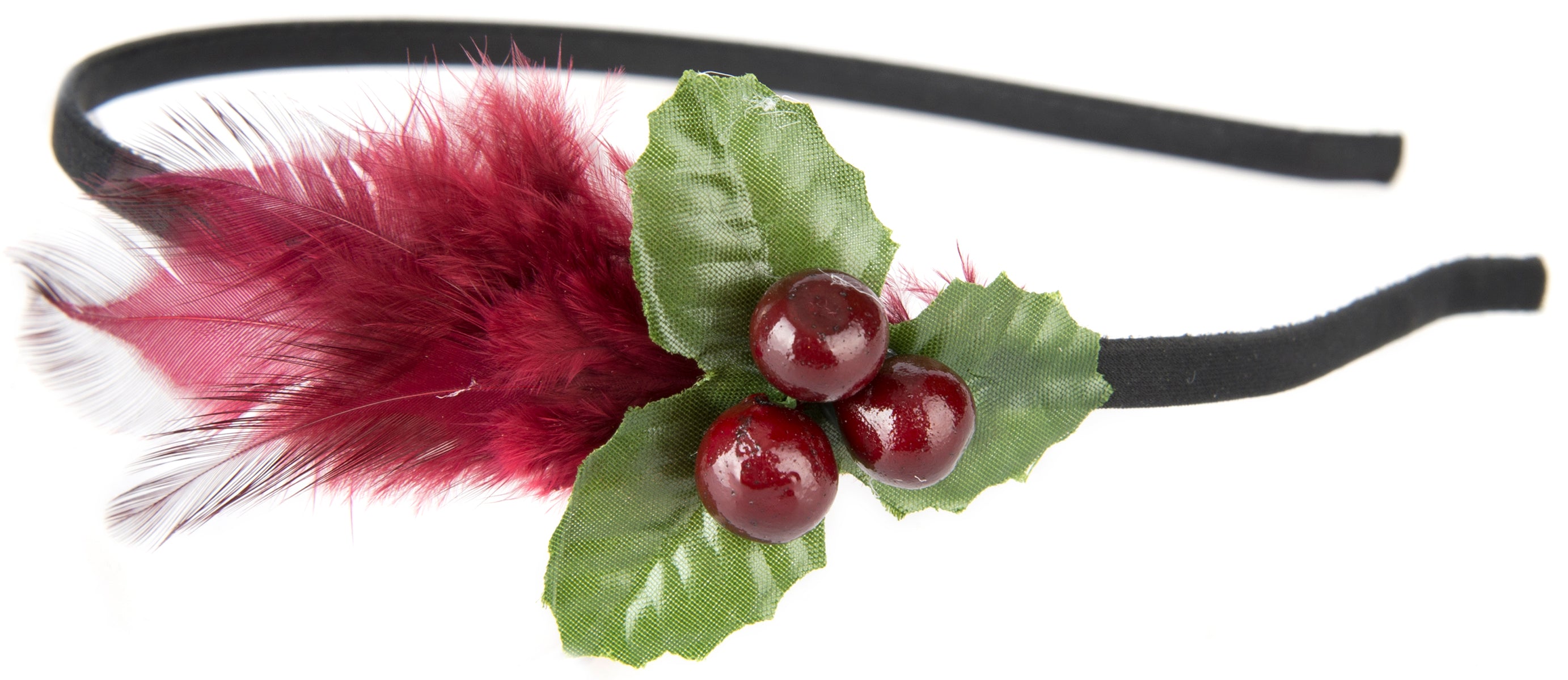 Vintage_HOLLY_BERRY_Stechpalmenbeere_FEDER_Feather_HAARREIF_bordeaux-4