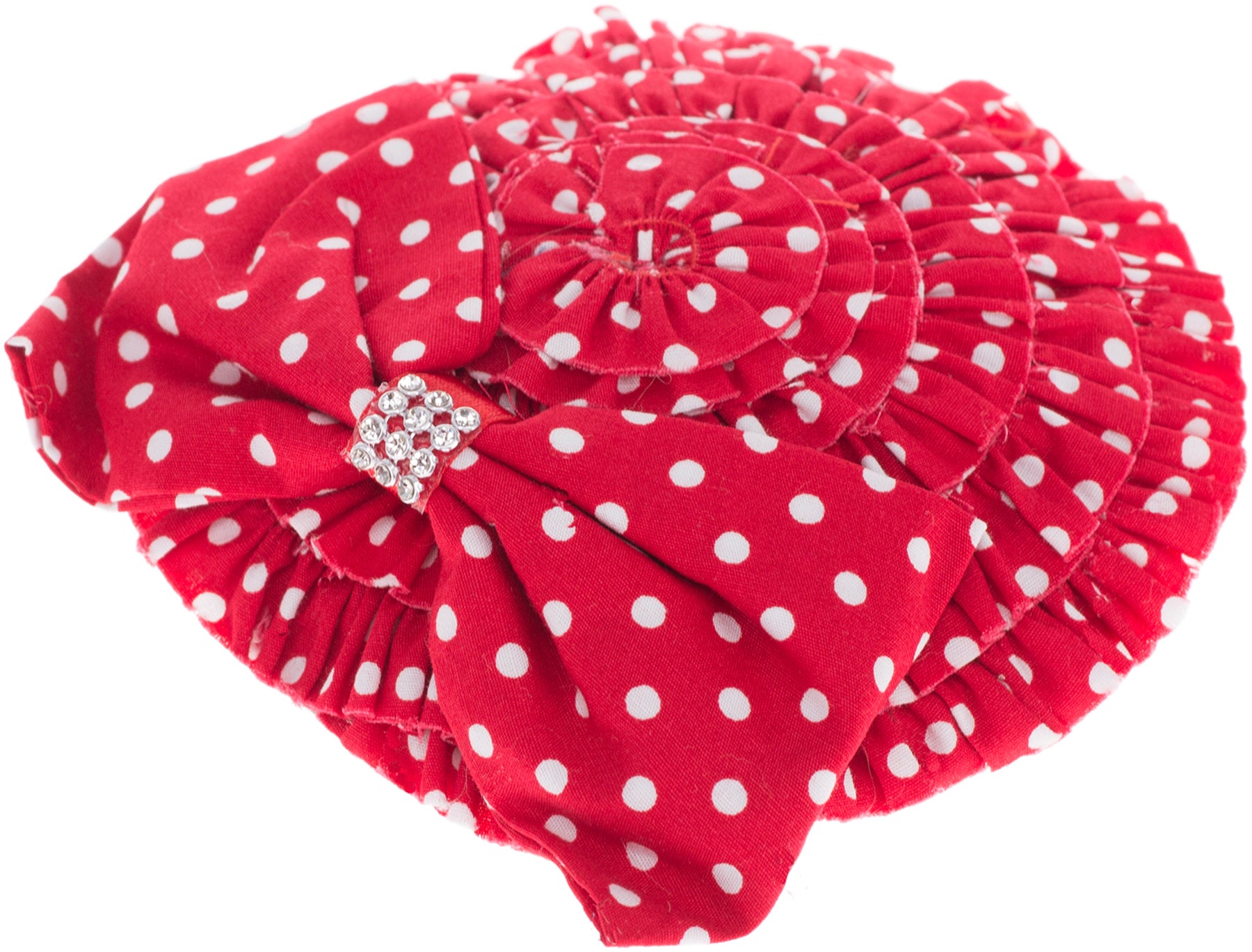 Vintage_JESSE_RUFFELPolka_Dots_PUNKTE_Bow_Retro_PILLBOX_Huetchen_Fascinator_-_Rot_killer_kirsche