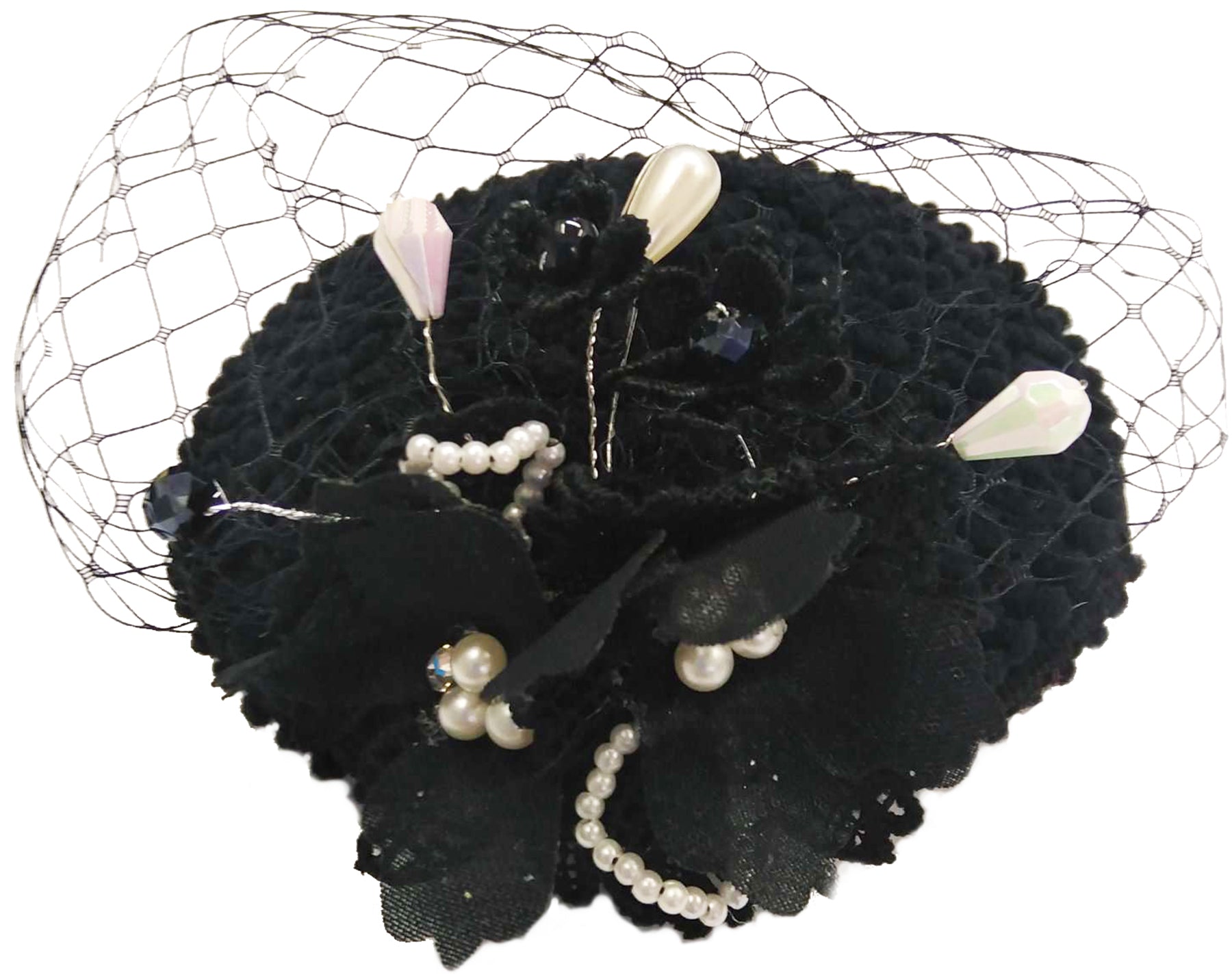 Vintage_MARCELINE_Flower_PEARLS_Veil_PILLBOX_Huetchen_Fascinator_-_Schwarz_killer_kirsche_1EDlnuRxcbbQqk