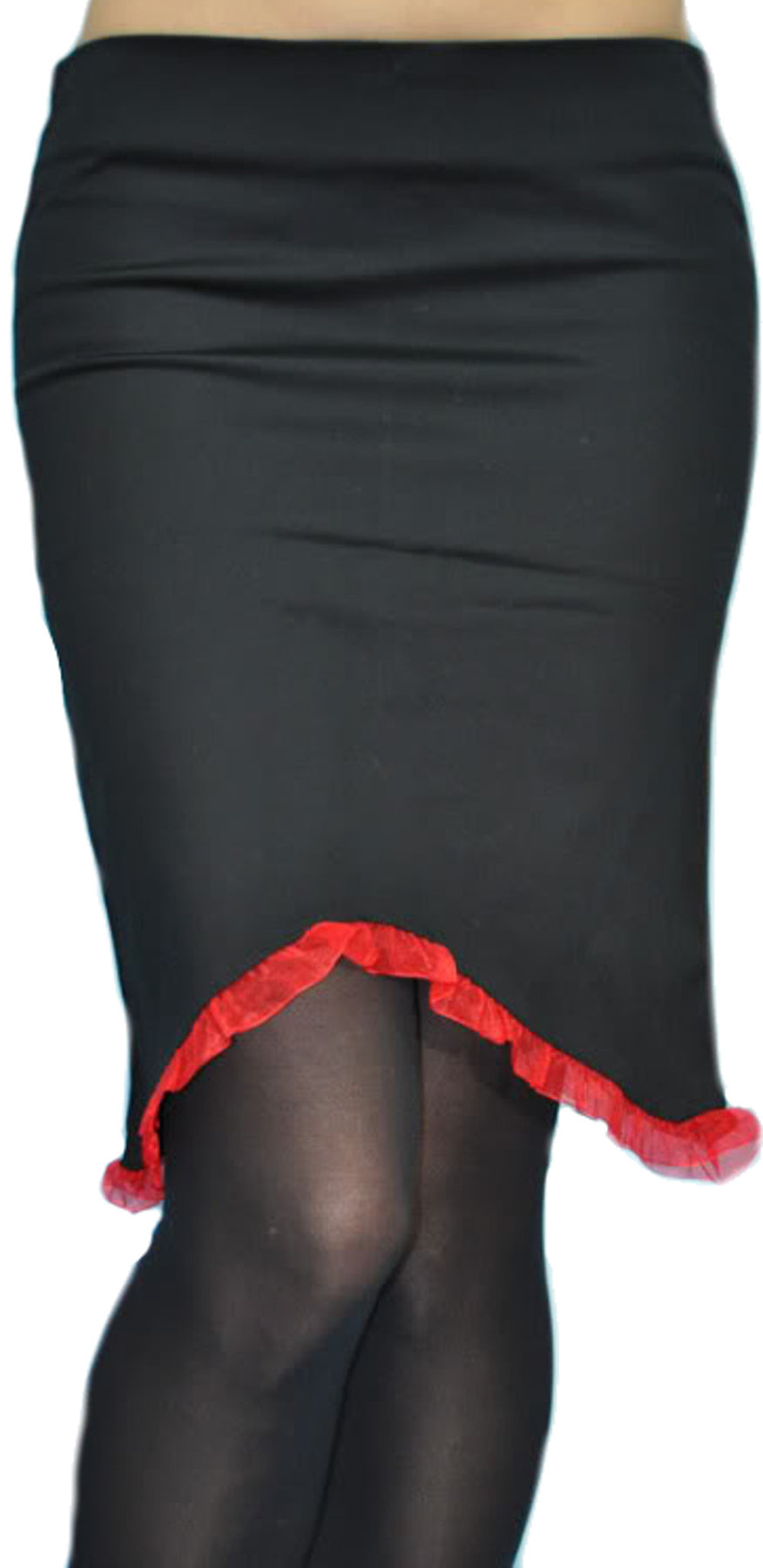 Vintage_MARIE_Rockabilly_PIN_UP_Pencil_Skirt_ROCK_mit_Ruffle_-_Schwarz_Rot_killer_kirscheK4kU9GTyQ5Sbd