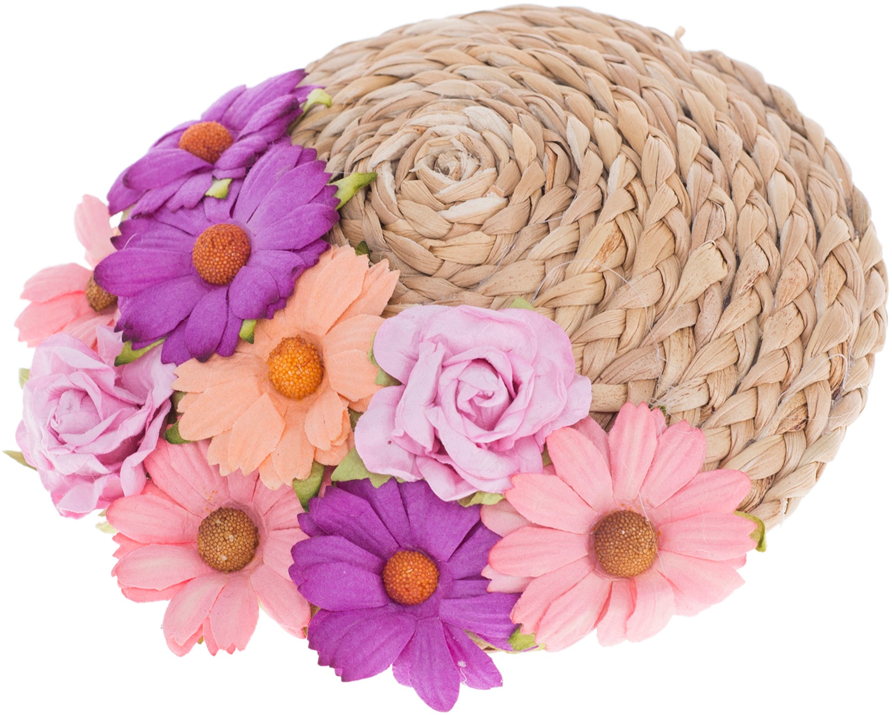Vintage_OLIVA_Rosen_Floral_DAISY_Straw_Stroh_PILLBOX_Huetchen_killer_kirscheRMyJJtY8OtIK5