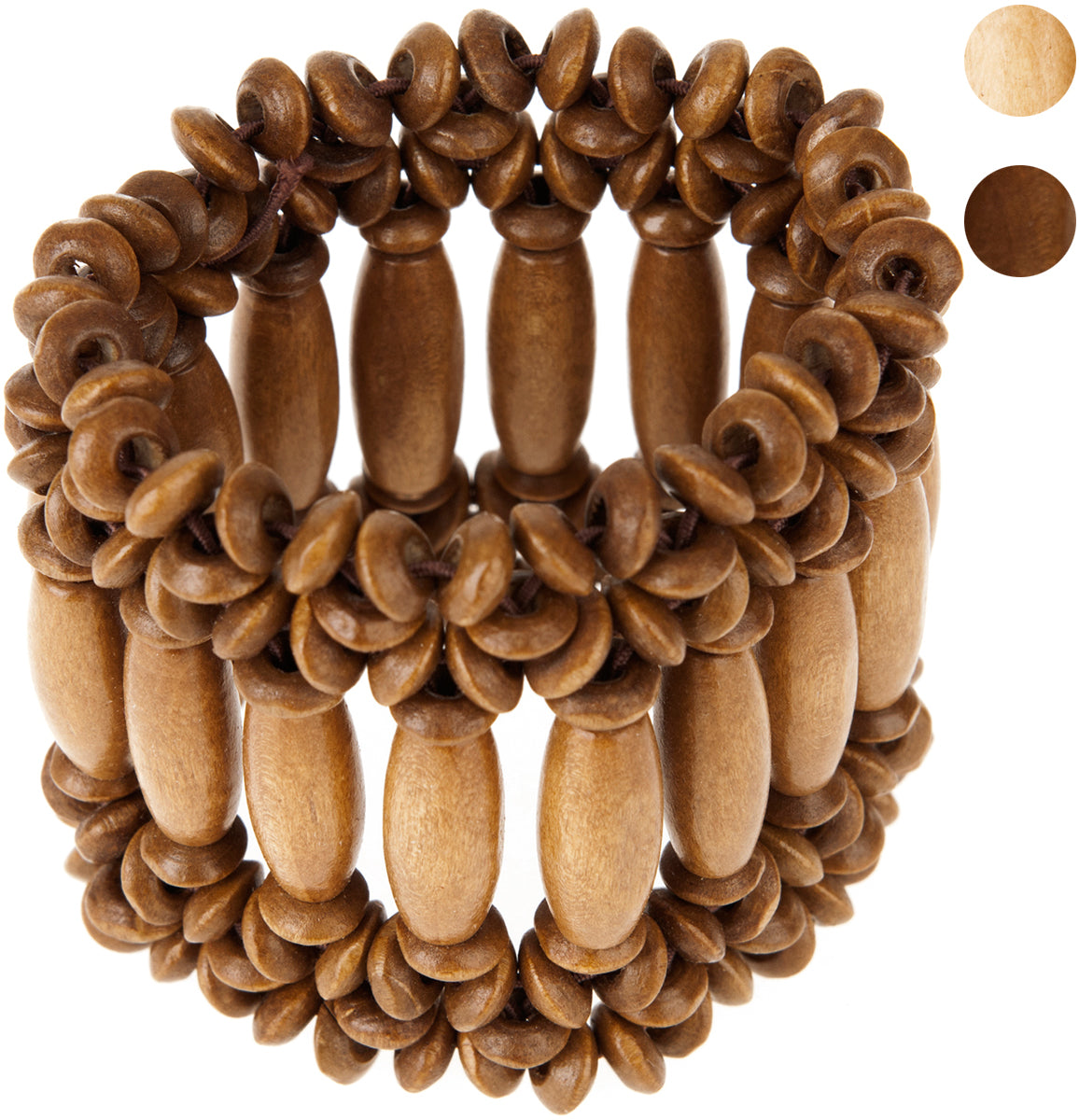 Vintage_OSTARA_Tiki_WOODEN_PEARLS_Flower_Holzperlen_ARMBAND_GalerieXngFxBYShyGe3