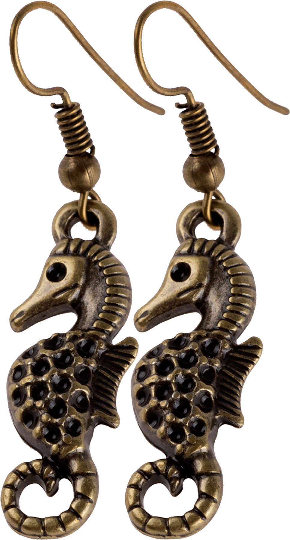 Vintage_SEAHORSE_Retro_Ozean_SEEPFERDCHEN_Ohrhaenger_killer_kirsche
