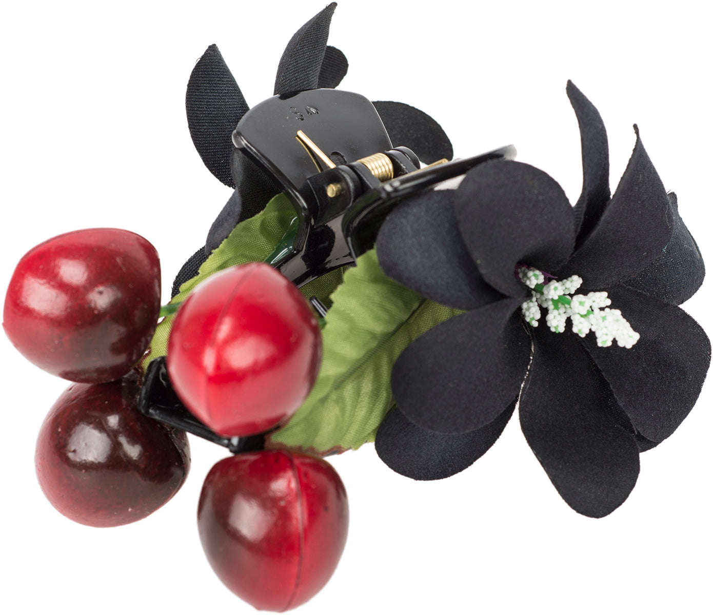 Vintage_SVANTJE_Floral_CHERRY_Kirschen_BLUMEN_Haarklammer_SPANGE-2bQJLPLQYsGz37