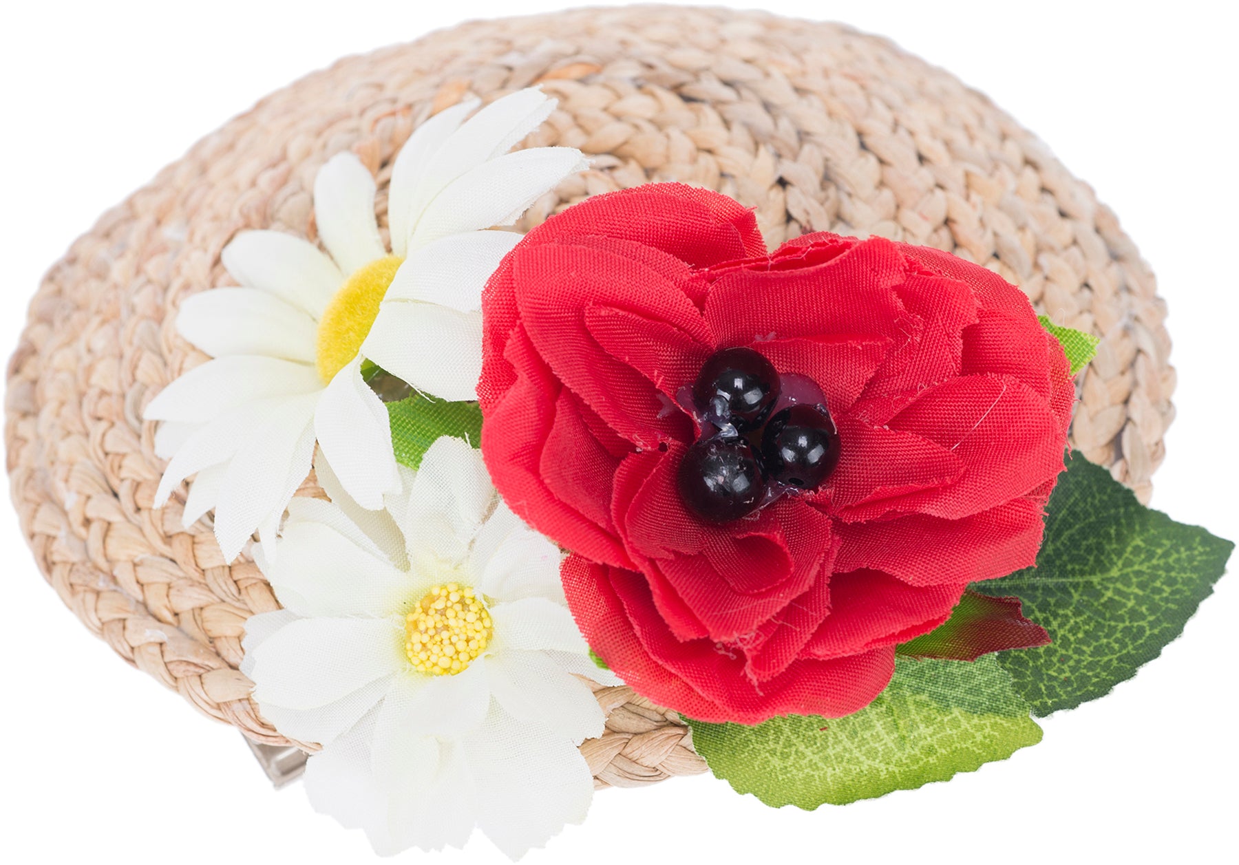 Vintage_TOSHIKO_Margerite_FLORAL_Straw_Stroh_PILLBOX_Huetchen_Fascinator_killer_kirscheJYD7CEv9Mj3BX