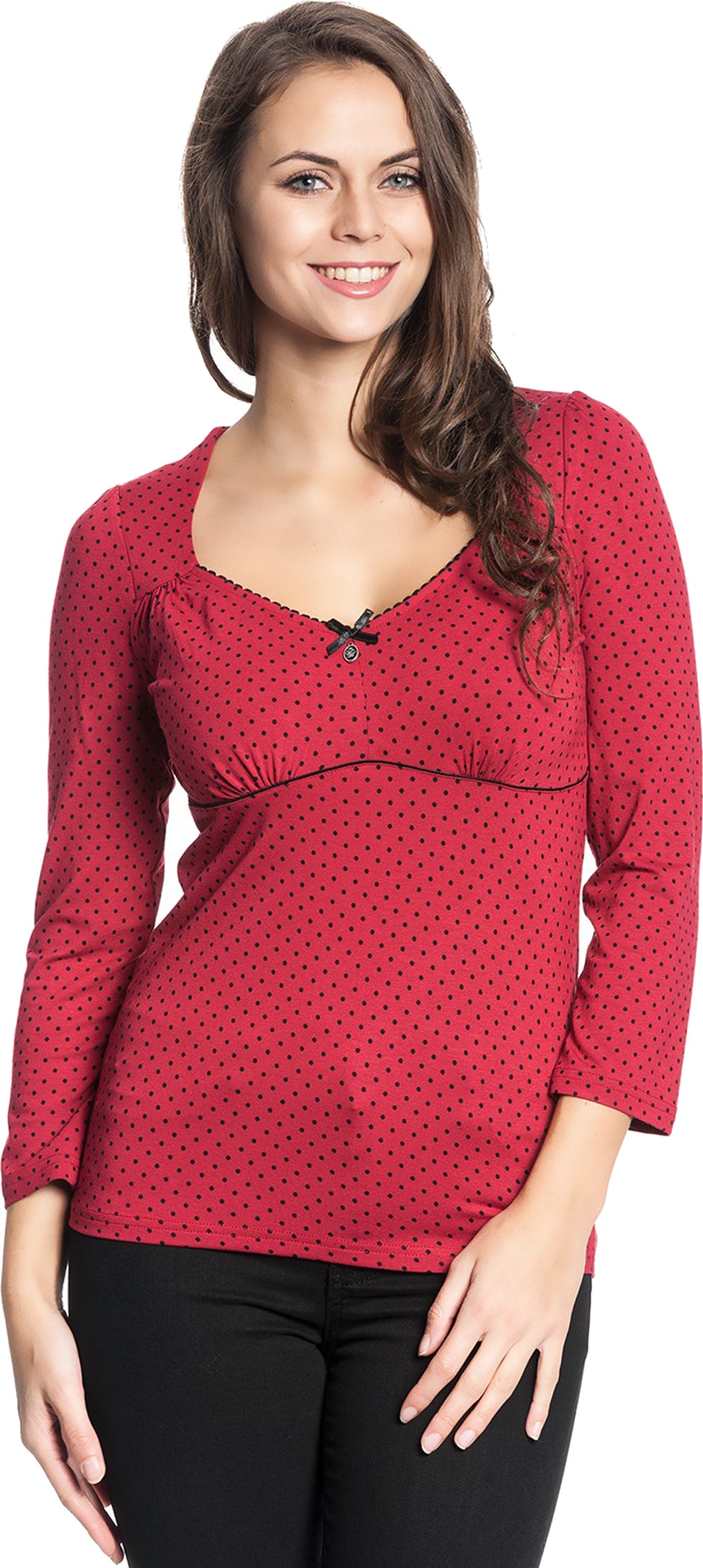 Vive_Maria_AMERICAN_BEAUTY_Polka_Dots_Punkte_50s_3Arm_SHIRT_Red