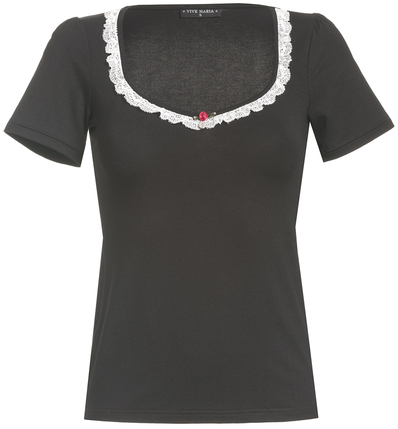 Vive_Maria_BE_MY_MAID_Vintage_KURZARM_Lace_Trim_Retro_T-SHIRT_Oberteil_killer_kirsche