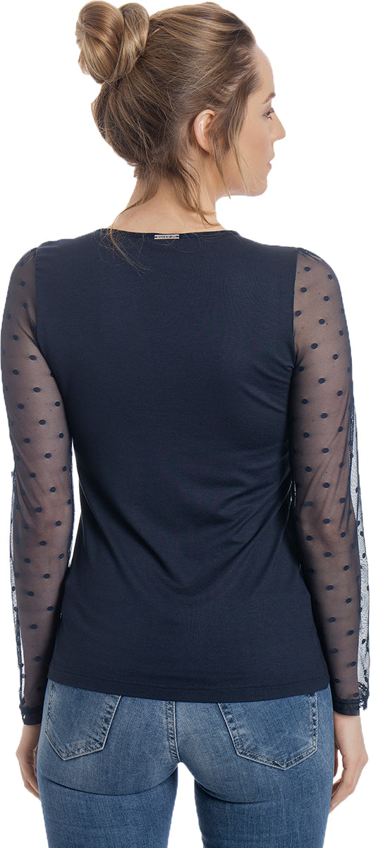 Vive_Maria_BLUE_MIDNIGHT_Vintage_POLKA_DOT_Mesh_Langarm_SHIRT_Oberteil-2