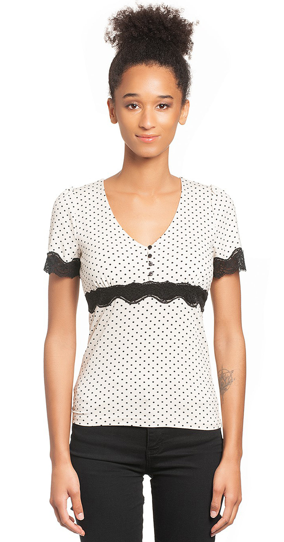 Vive_Maria_Chicago_Girl_Shirt_Retro_POLKA_DOTS_Punkte_V-Neck_Kurzarm_SHIRT_Oberteil_killer_kirsche_1