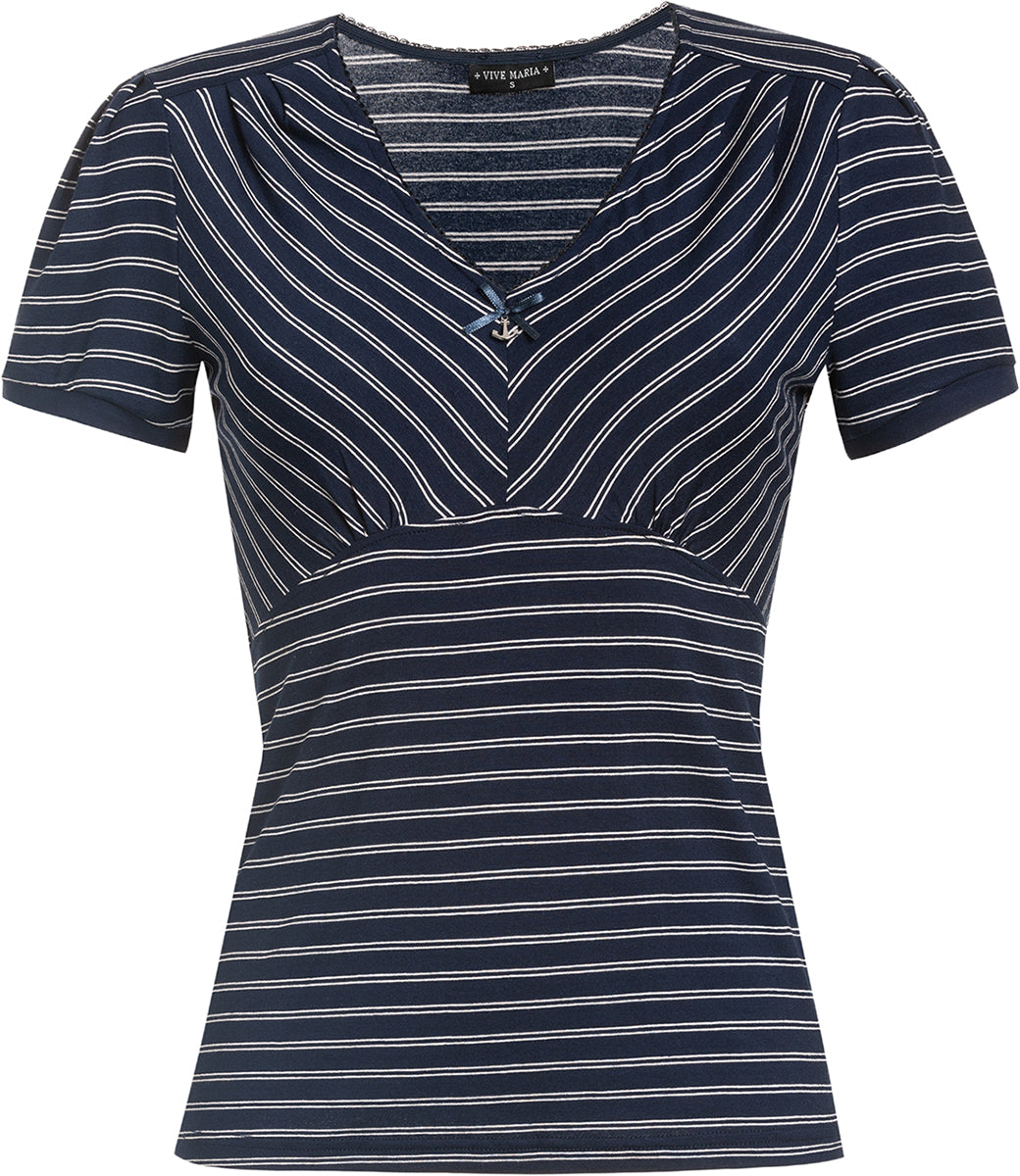 Vive_Maria_KISS_ME_CAPTAIN_Vintage_STREIFEN_Striped_V-Neck_Kurzarm_SHIRT_Oberteil-1