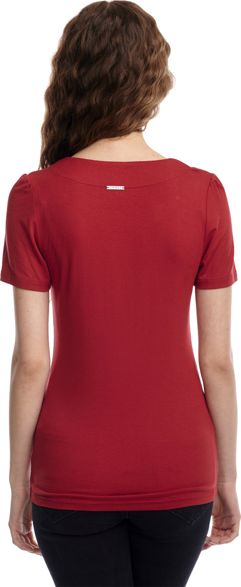 Vive_Maria_LILLY_Vintage_LACE_TRIM_V-Neck_PLAIN_Kurzarm_Oberteil_SHIRT_Rot_killer_kirsche_2