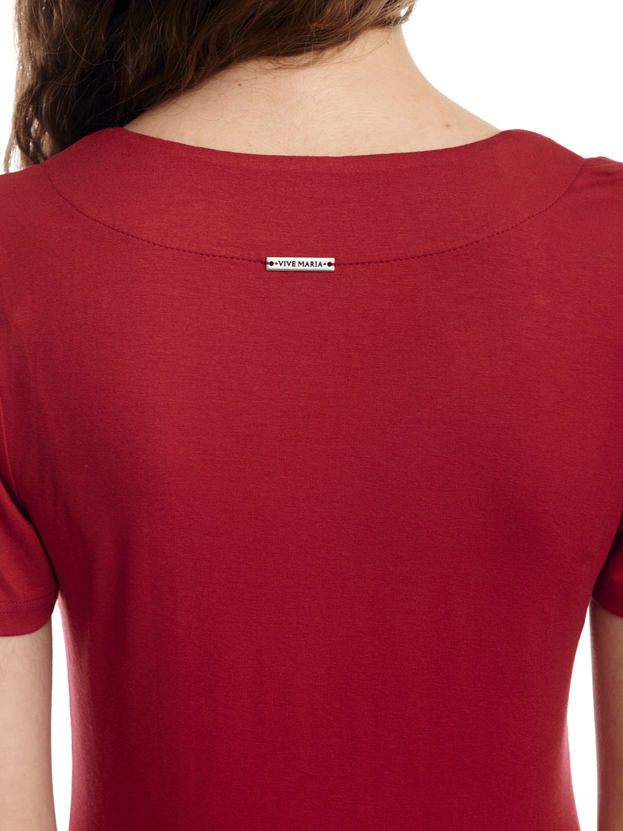 Vive_Maria_LILLY_Vintage_LACE_TRIM_V-Neck_PLAIN_Kurzarm_Oberteil_SHIRT_Rot_killer_kirsche_4
