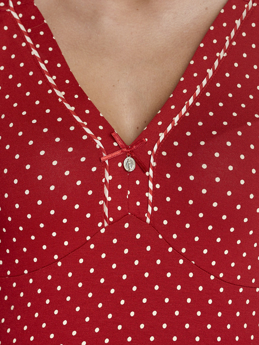 Vive_Maria_MONACO_Vintage_POLKA_DOT__Punkte_V-Neck_Kurzarm_SHIRT_Rot-4yE6NXZW01IZp8
