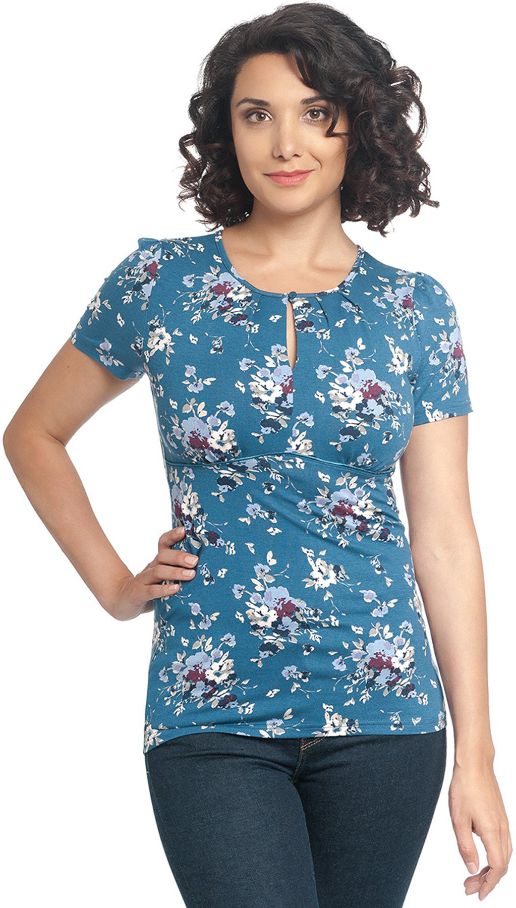 Vive_Maria_MON_AMOUR_Floral_BLUMEN_50s_Keyhole_Kurzarm_SHIRT_Blau_killer_kirscheWYjitsZEqvmDR