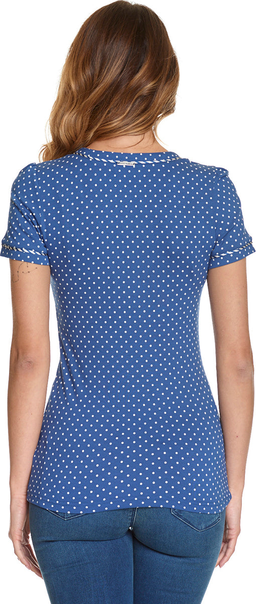 Vive_Maria_NIZZA_Vintage_POLKA_DOT_Punkte_V-Neck_Kurzarm_SHIRT_Blau-2