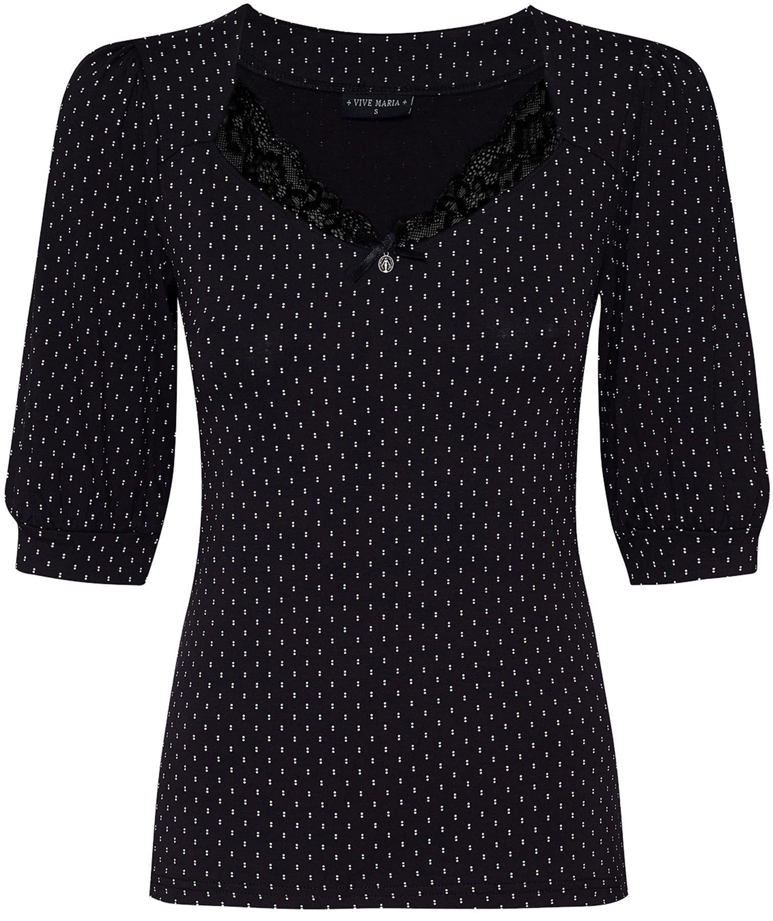 Vive_Maria_PARIS_GIRL_Punkte_LACE_Halbarm_Shirt_Retro_BLUSE_Oberteil_-_Schwarz_killer_kirsche_1