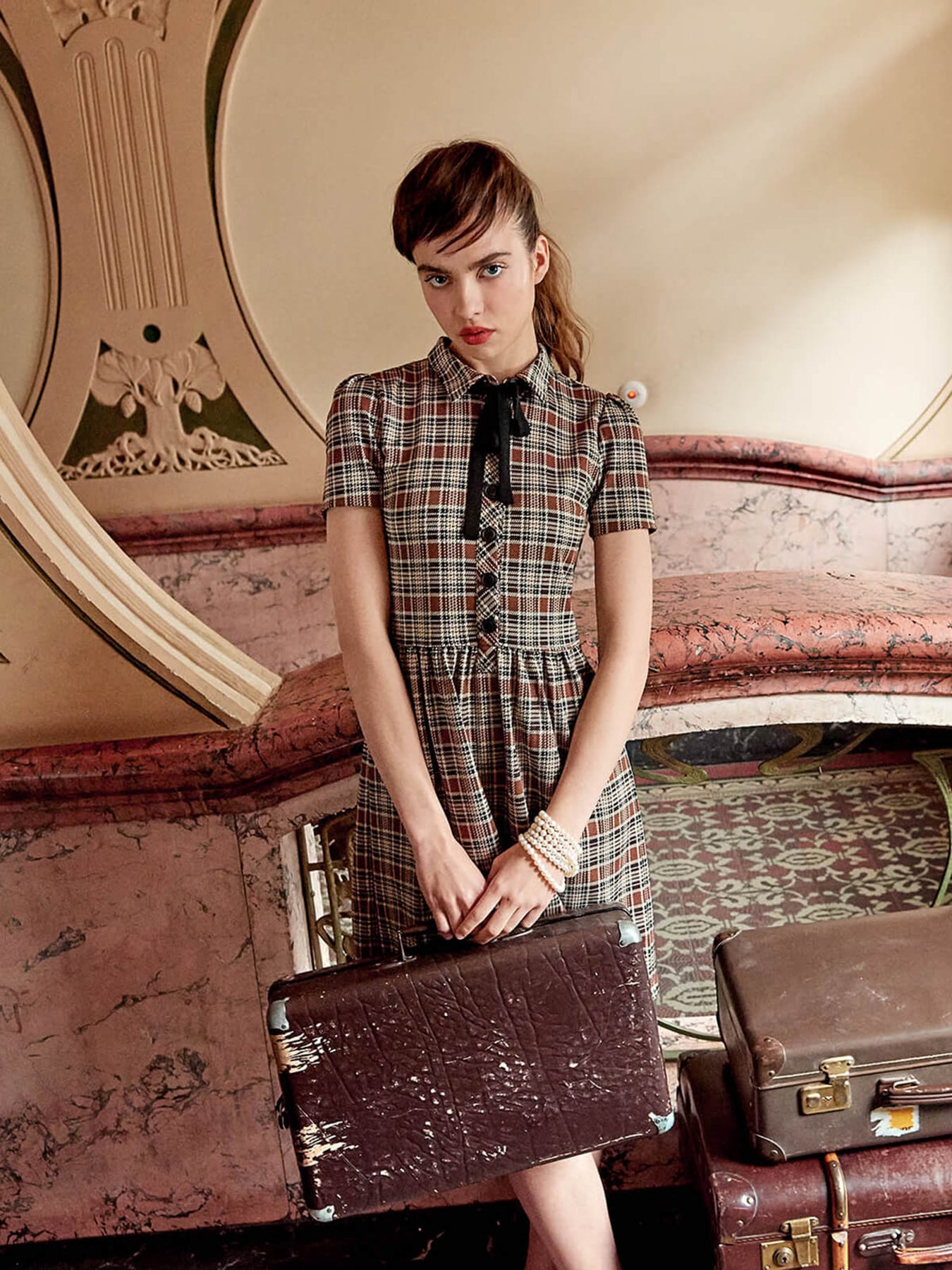 Vive_Maria_PREPPY_AFTERNOON_Vintage_TARTAN_Karo_Kurzarm_A-Linie_DRESS_Kleid_killer_kirsche_7