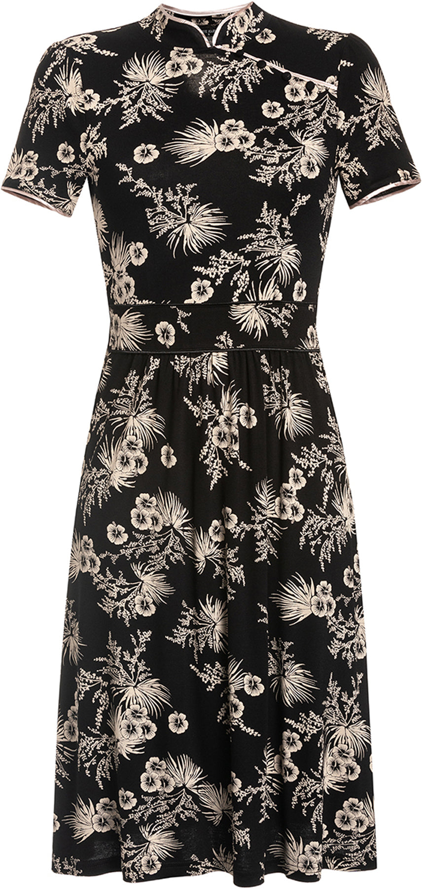 Vive_Maria_TROPICAL_ASIAN_Vintage_HIBISKUS_Kurzarm_SHIRT_DRESS_A-Linie_Kleid_killer_kirsche