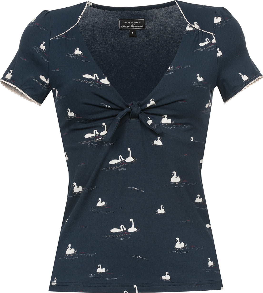 Vive_Maria_WHITE_SWAN_V-Neck_Vintage_Marine_SHIRT_Oberteil