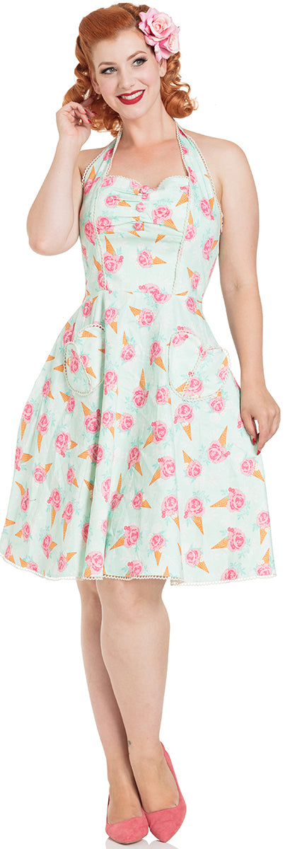 Voodoo_Vixen_ABIGAIL_Ice_Cream_Cones_ROSES_Neckholder_Dress_KLEID-1