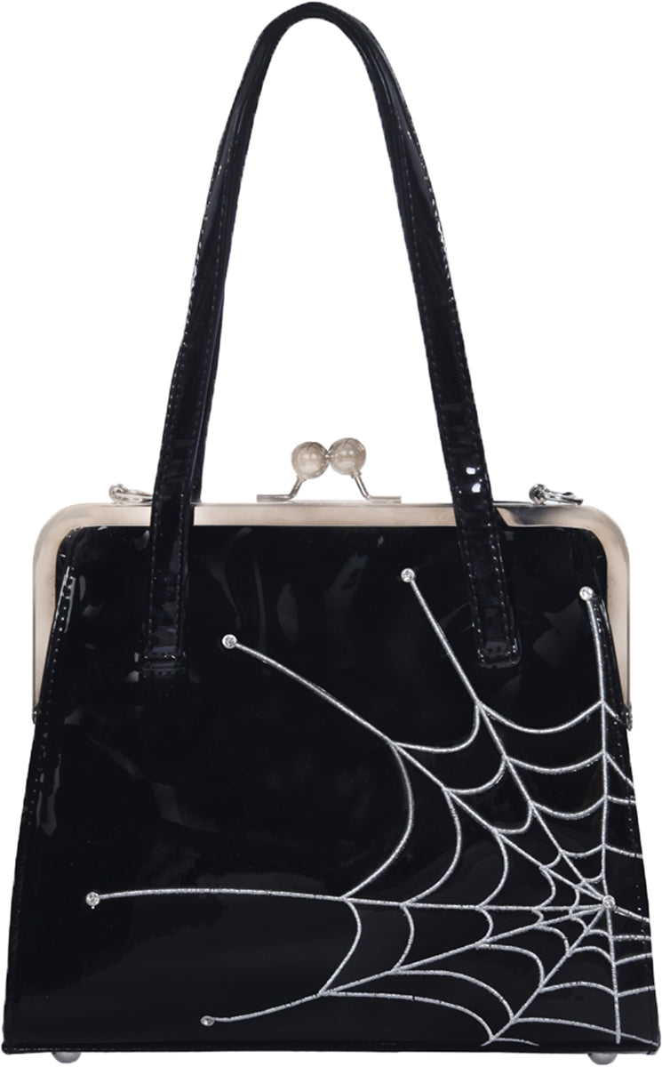 Voodoo_Vixen_ACID_DOLL_Spinnennetz_SPIDERWEB_Pin_Up_Kisslock_LACK_TASCHE-1