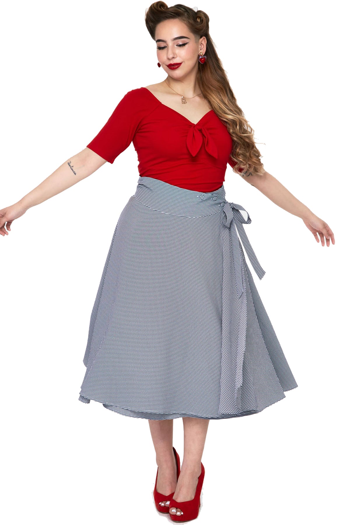 Voodoo_Vixen_ANIKA_Vintage_TIE_BOW_Halbarm_V-NECK_50s_SHIRT_Oberteil_Rot_killer_kirsche_3WBQdKct5kBkUX