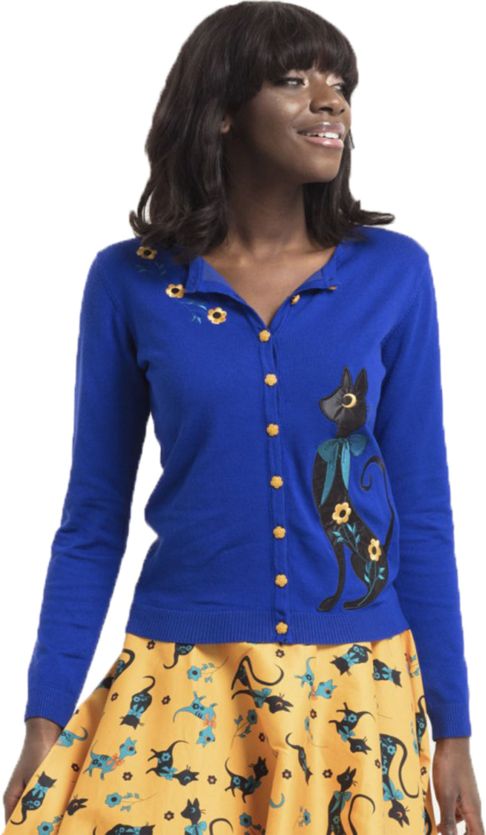 Voodoo_Vixen_ANNABELLE_Vintage_CAT_Flower_CARDIGAN_Strickjacke-1