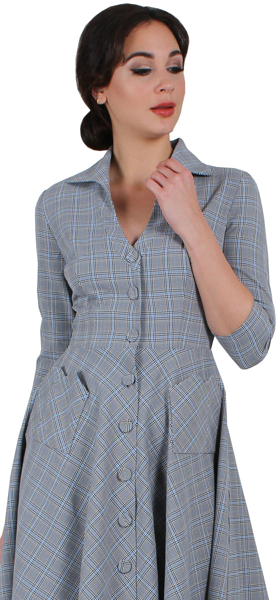 Voodoo_Vixen_BARBARA_Vintage_TARTAN_Check_Buttoned_V-NECK_Swing_Dress_KLEID-2jmTLWBqIfRs7H