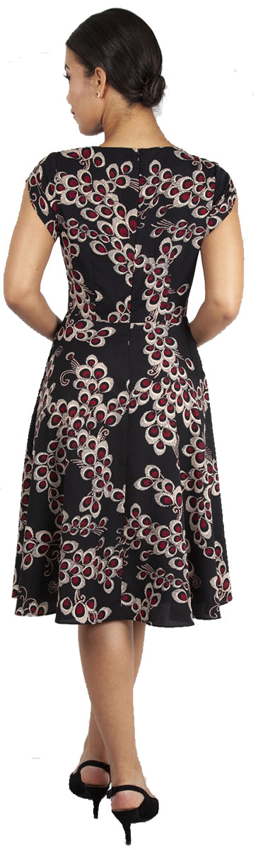 Voodoo_Vixen_BETH_Vintage_PEACOCK_V-Neck_Kurzarm_SWING_KLEID_Dress-4