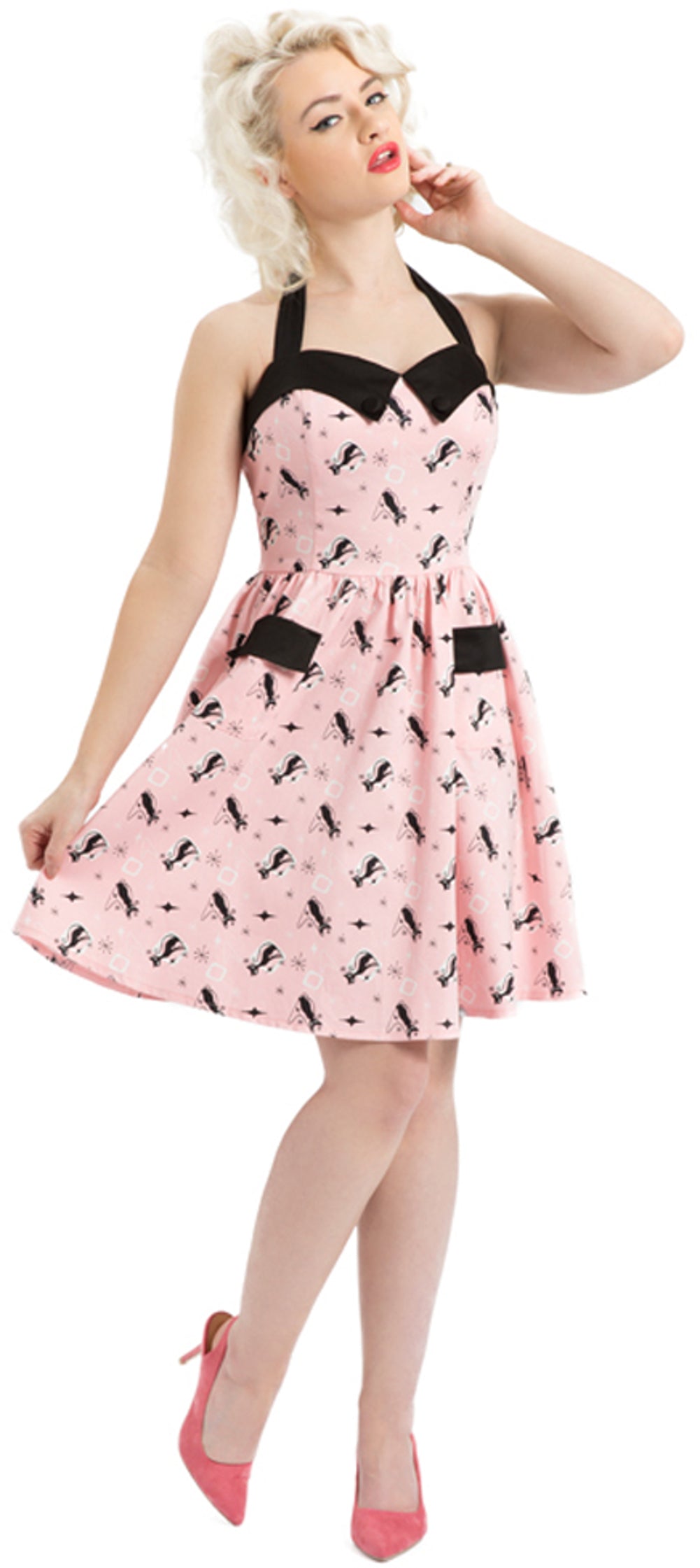 Voodoo_Vixen_BLACK_CAT_Kitty_Neckholder_PETTICOAT_Dress_KLEIDbrWHGfdx48t22