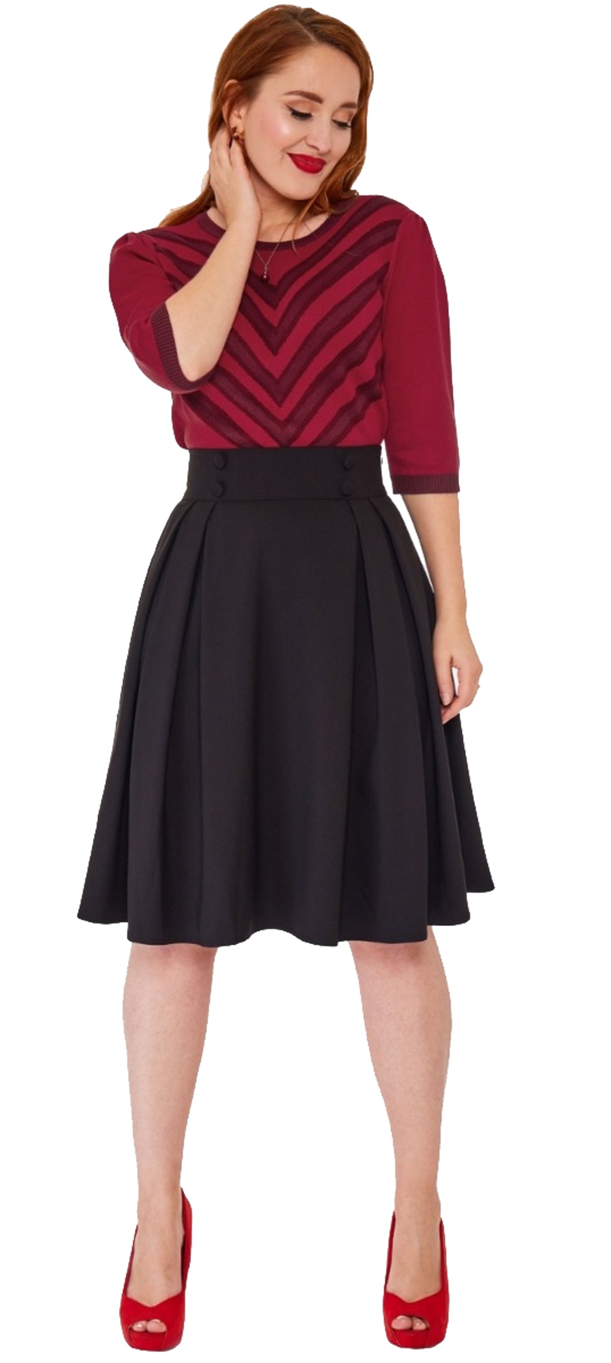 Voodoo_Vixen_BLACK_PLEATED_Vintage_Plain_UNI_50s_SWING_Flare_SKIRT_Rock_Schwarz-1