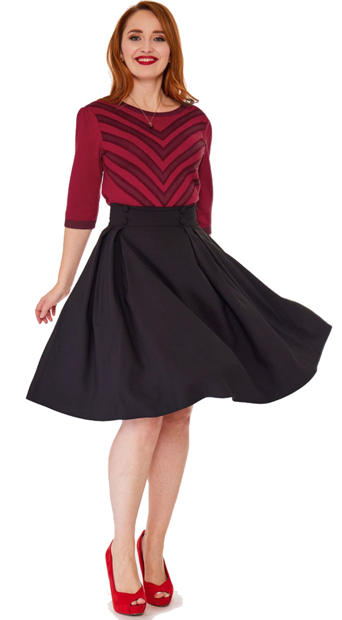 Voodoo_Vixen_BLACK_PLEATED_Vintage_Plain_UNI_50s_SWING_Flare_SKIRT_Rock_Schwarz-3