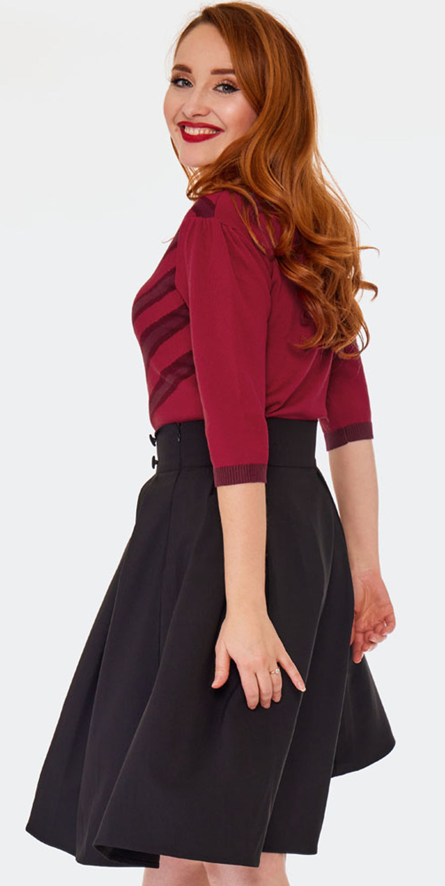 Voodoo_Vixen_BLACK_PLEATED_Vintage_Plain_UNI_50s_SWING_Flare_SKIRT_Rock_Schwarz-5