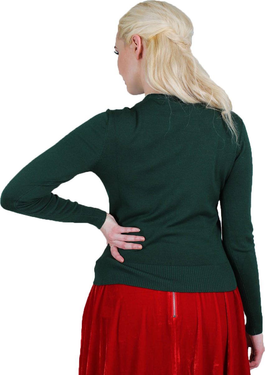 Voodoo_Vixen_BONITA_Vintage_VELVET_FLOWERS_Perlen_50s_CARDIGAN_Stickjacke-2