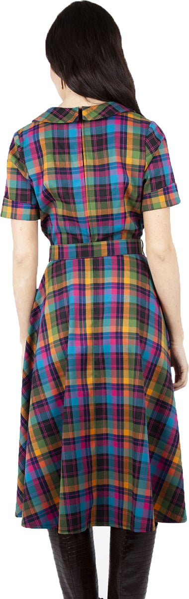 Voodoo_Vixen_CAMILLA_Vintage_TARTAN_Plaid_BOW_Kurzarm_KLEID_Dress-2eQJ4QQcaqdNbu