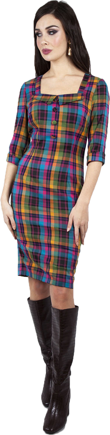 Voodoo_Vixen_CAMILLA_Vintage_TARTAN_Plaid_Karo_PENCIL_DRESS_Bleistiftkleid_killer_kirschedJpDS1s6V10nP