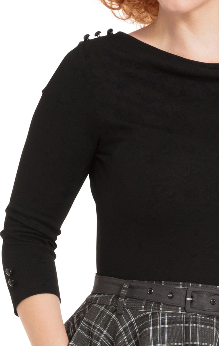 Voodoo_Vixen_CELINE_Black_PEEPHOLE_VINTAGE_Top_SHIRT-3