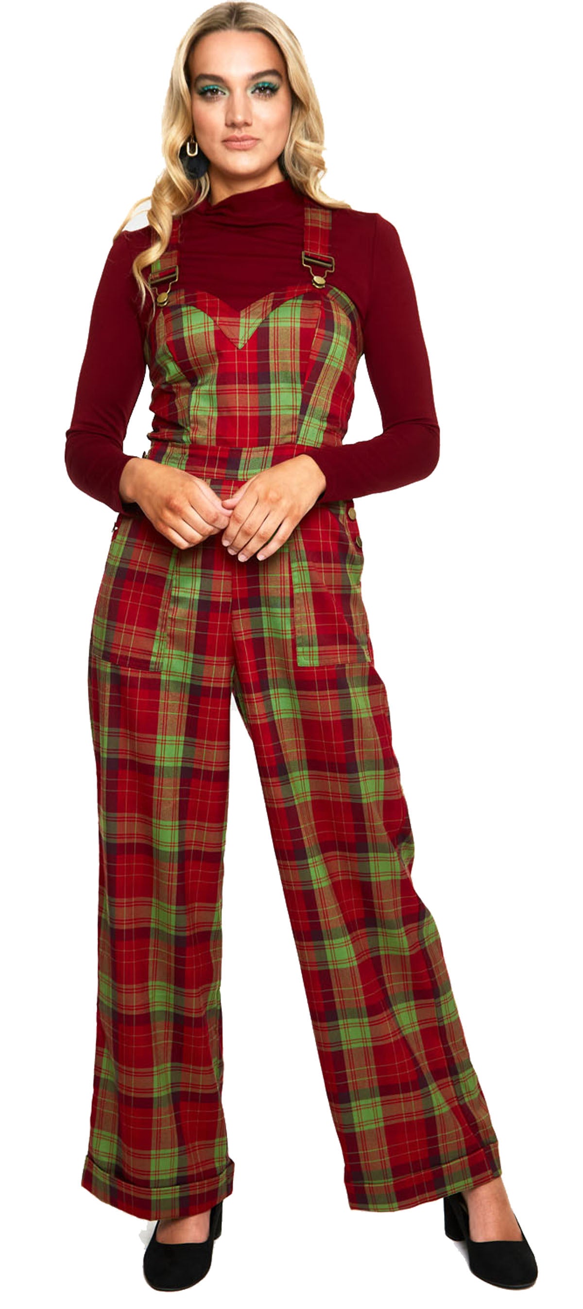 Voodoo_Vixen_CHECKED_TARTAN_Vintage_Retro_JUMPSUIT_Overall_MARLENE_Latzhose-2