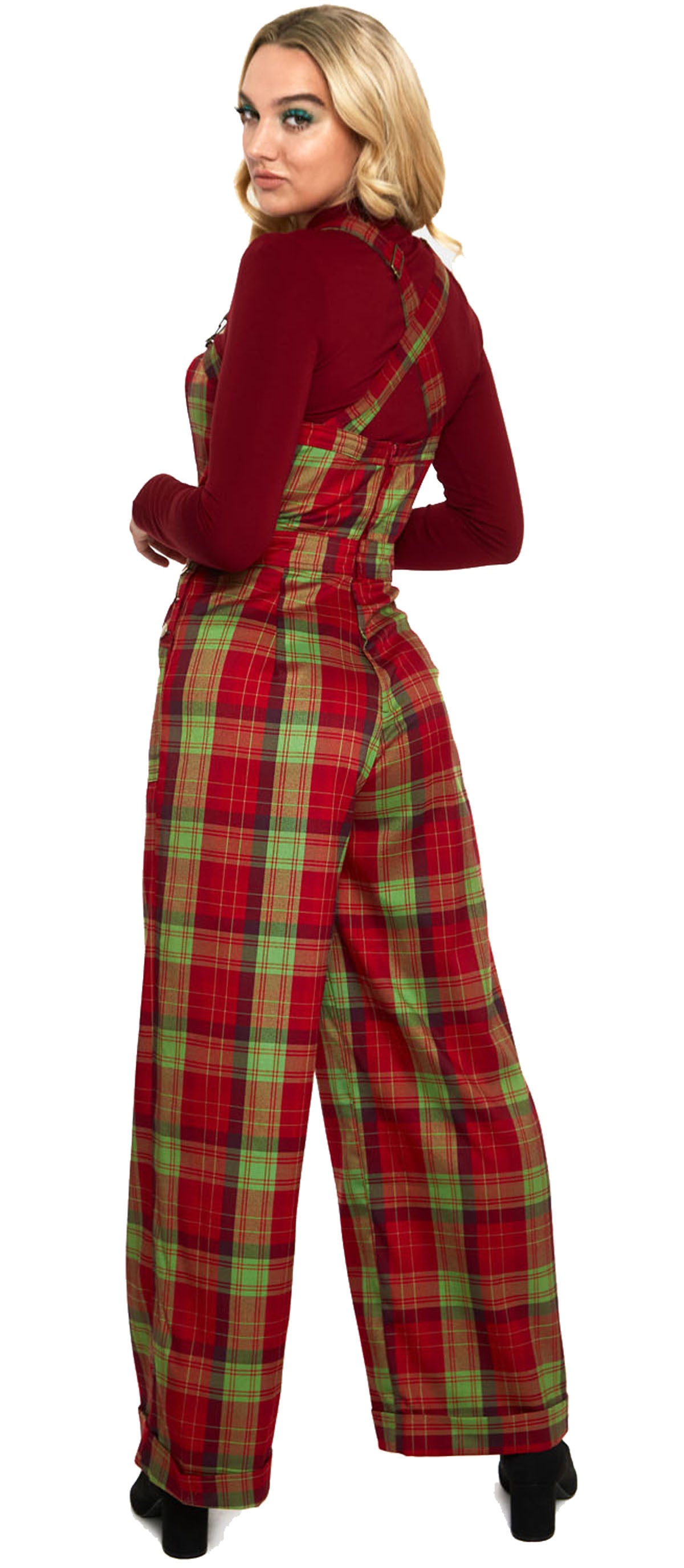 Voodoo_Vixen_CHECKED_TARTAN_Vintage_Retro_JUMPSUIT_Overall_MARLENE_Latzhose-5