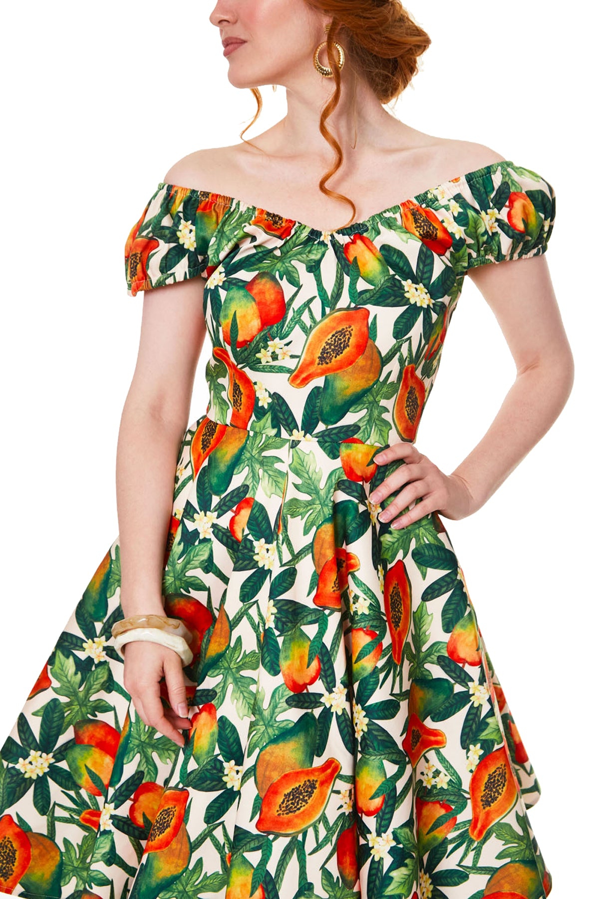 Voodoo_Vixen_CHERIE_50s_TROPICAL_FRUIT_Floral_V-Neck_Retro_SWING_DRESS_Kleid_killer_kirsche_2